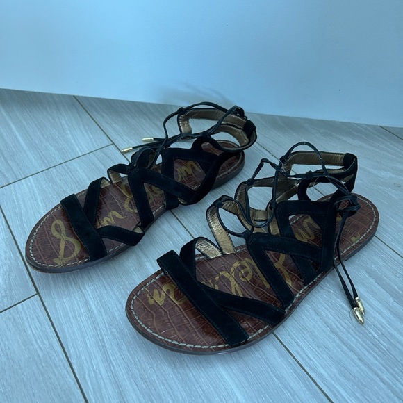 Sam Edelman Women’s Gemma Black Suede Gladiator Sandals, Size 8 - Picture 4 of 5